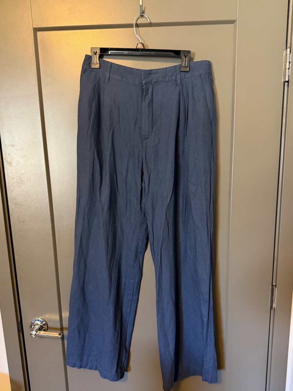 Gap Wide-Leg Linen Blend Pants - Navy